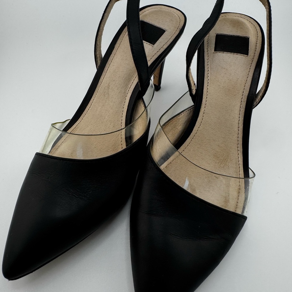 Louise et Cie Black Slingback Heels with Transparent Accents